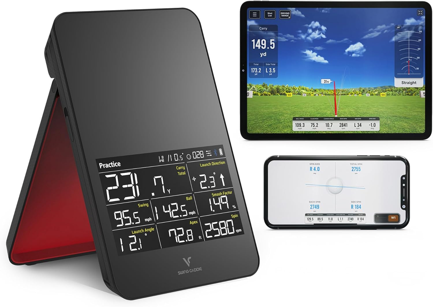 Unisex Sc4 Pro & Golf Simulator and Launch Monitor, Black