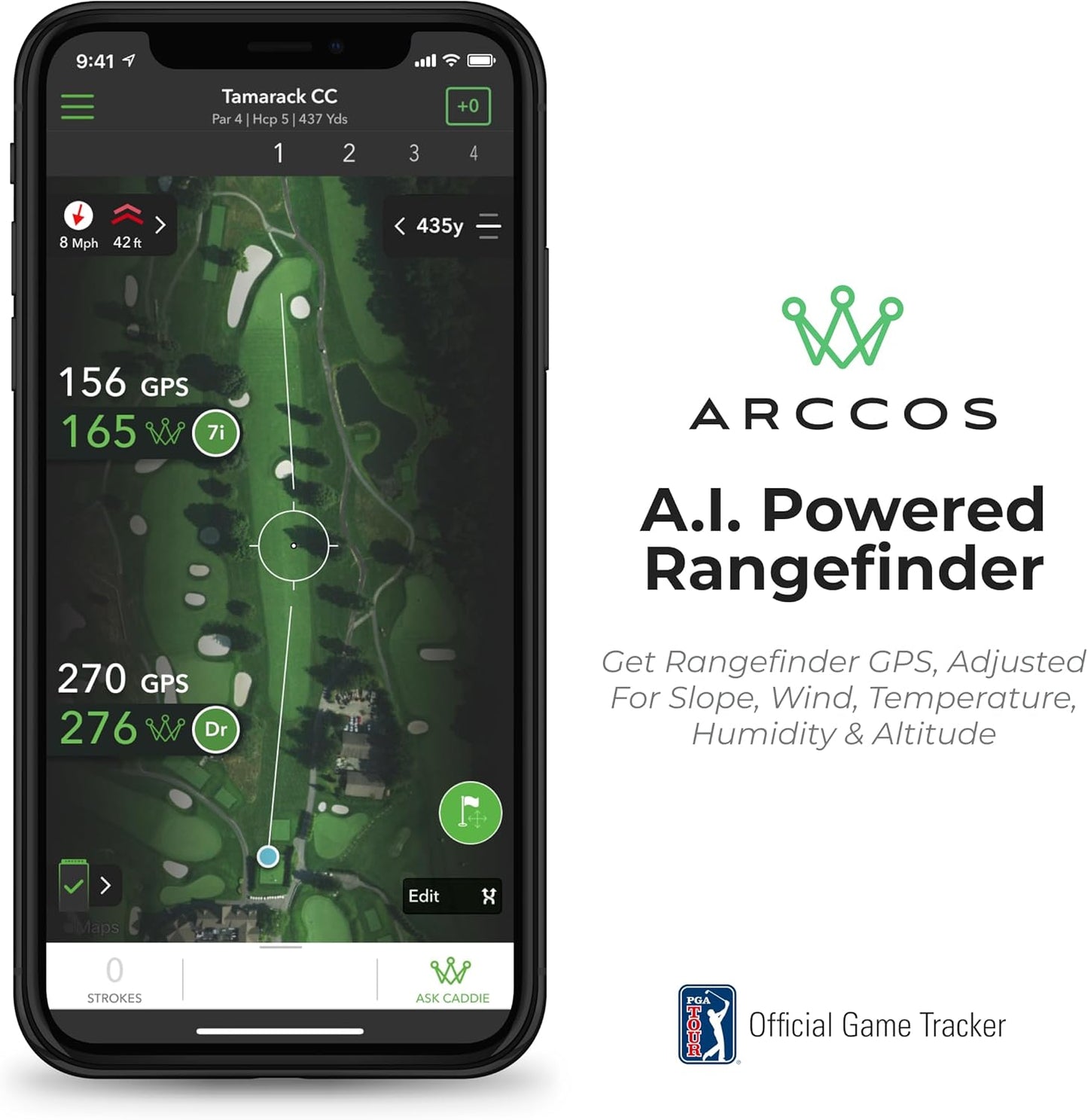 Golf Smart Sensors Swing Trainer Aid - First-Ever A.I. Powered GPS Rangefinder Gen 3+