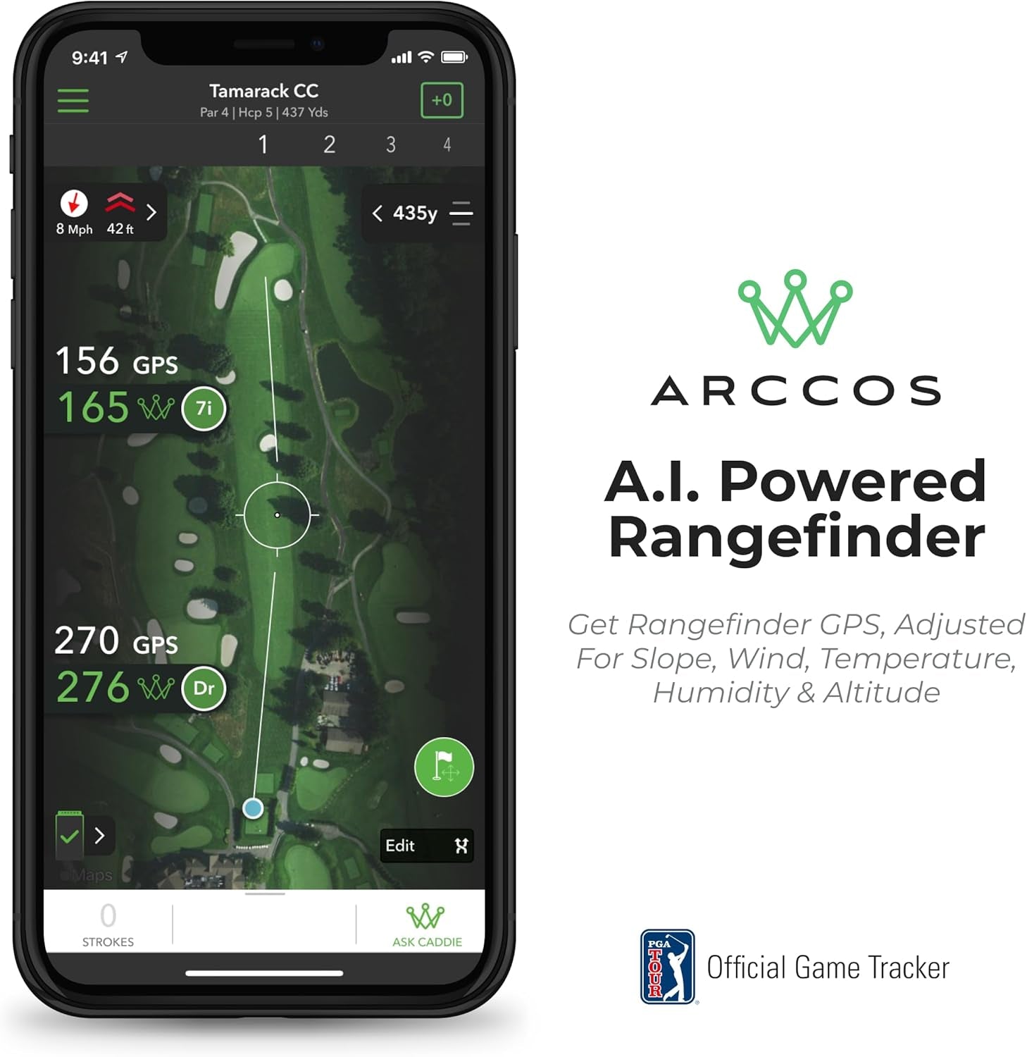 Golf Smart Sensors Swing Trainer Aid - First-Ever A.I. Powered GPS Rangefinder Gen 3+